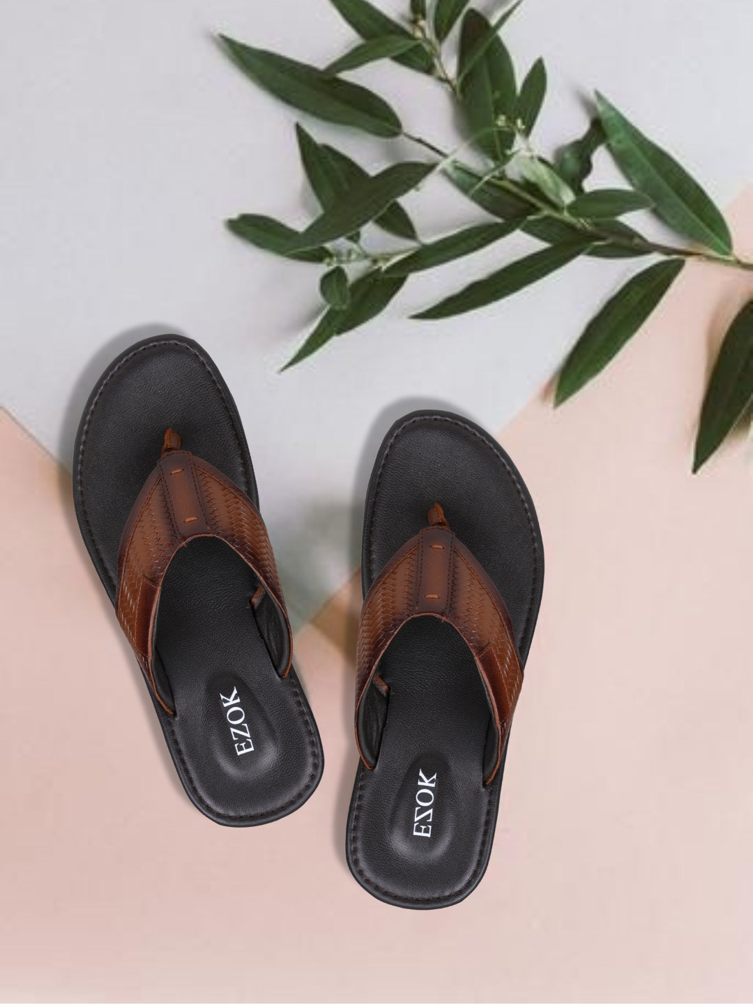 Ezok Men’s Leather Sandals Stylish & Comfortable Summer Sandals